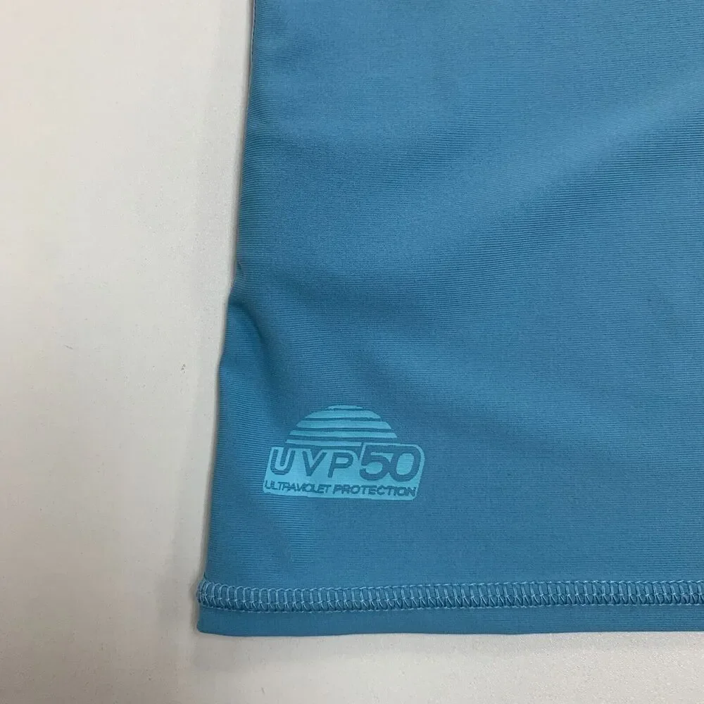 Body Glove Rash Guard Youth Kids M Medium Niagra Blue Short Sleeve Mock UVP50